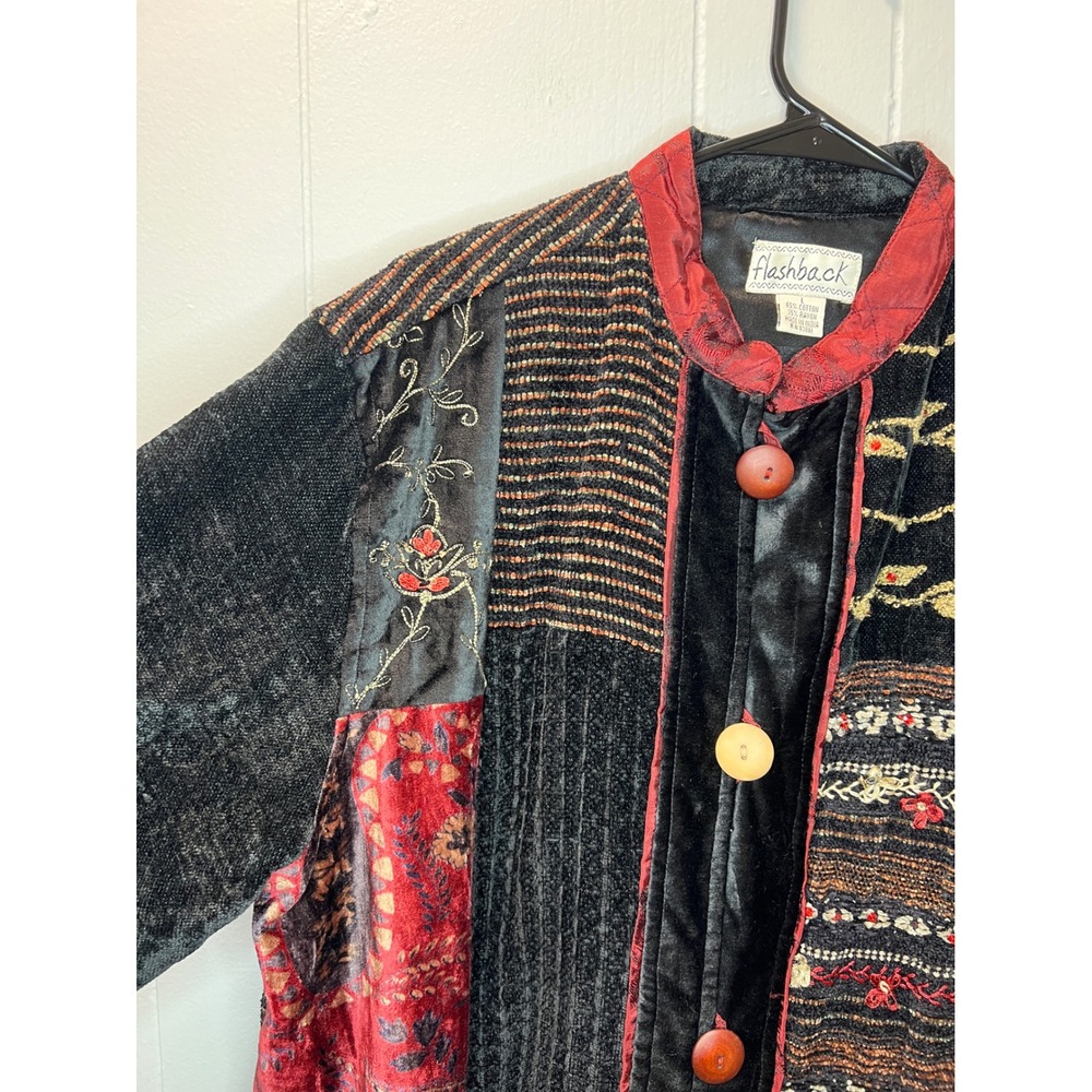 Flashback Velvet Patchwork Jacket Embroidered But… - image 3
